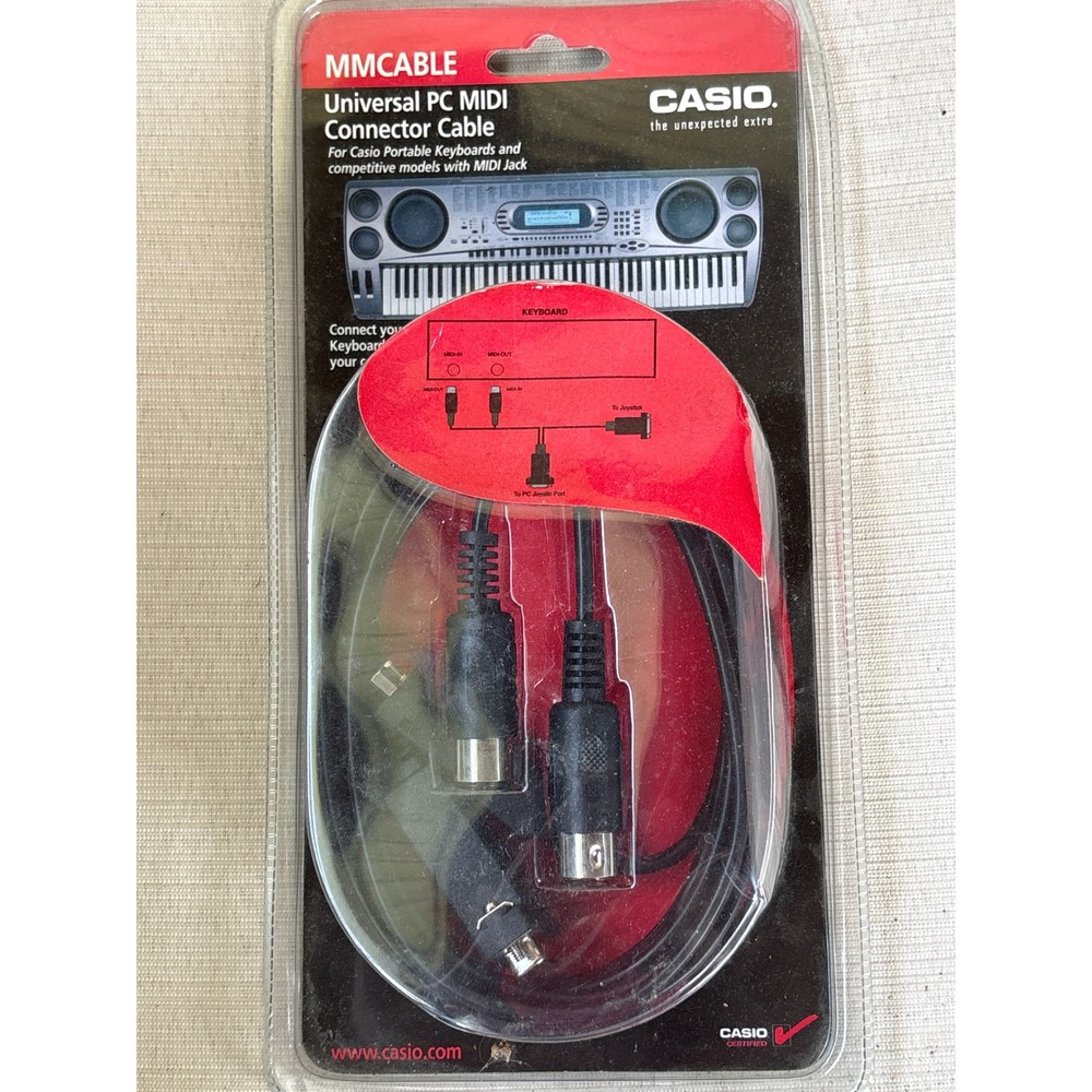 NIB Casio MMCABLE Universal PC MIDI Connector Cable for Portable Keyboards New